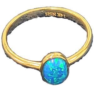 14k Gold Blue Rhinestone Ring 2.2g Of Gold